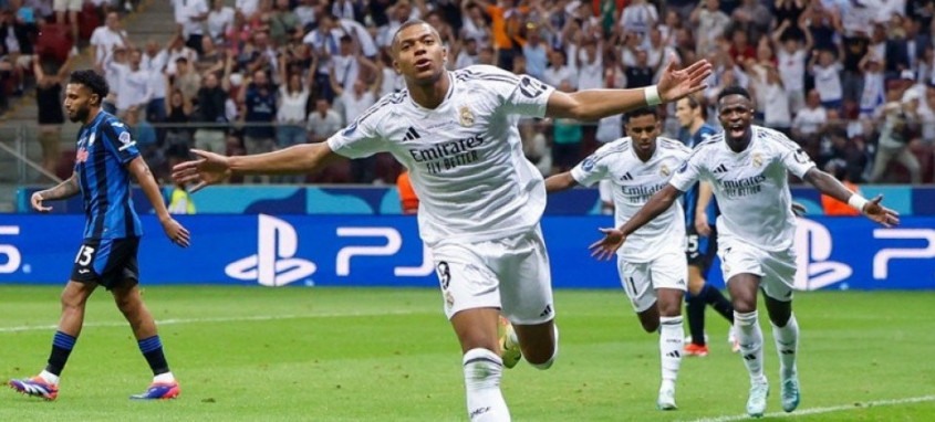 Mbappé marca em estreia, e Real Madrid conquista a Supercopa da Uefa